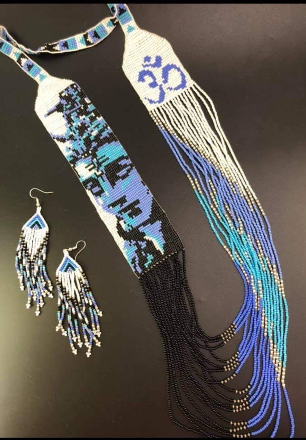 Handmade Shiva Beaded Necklace & Earrings Set