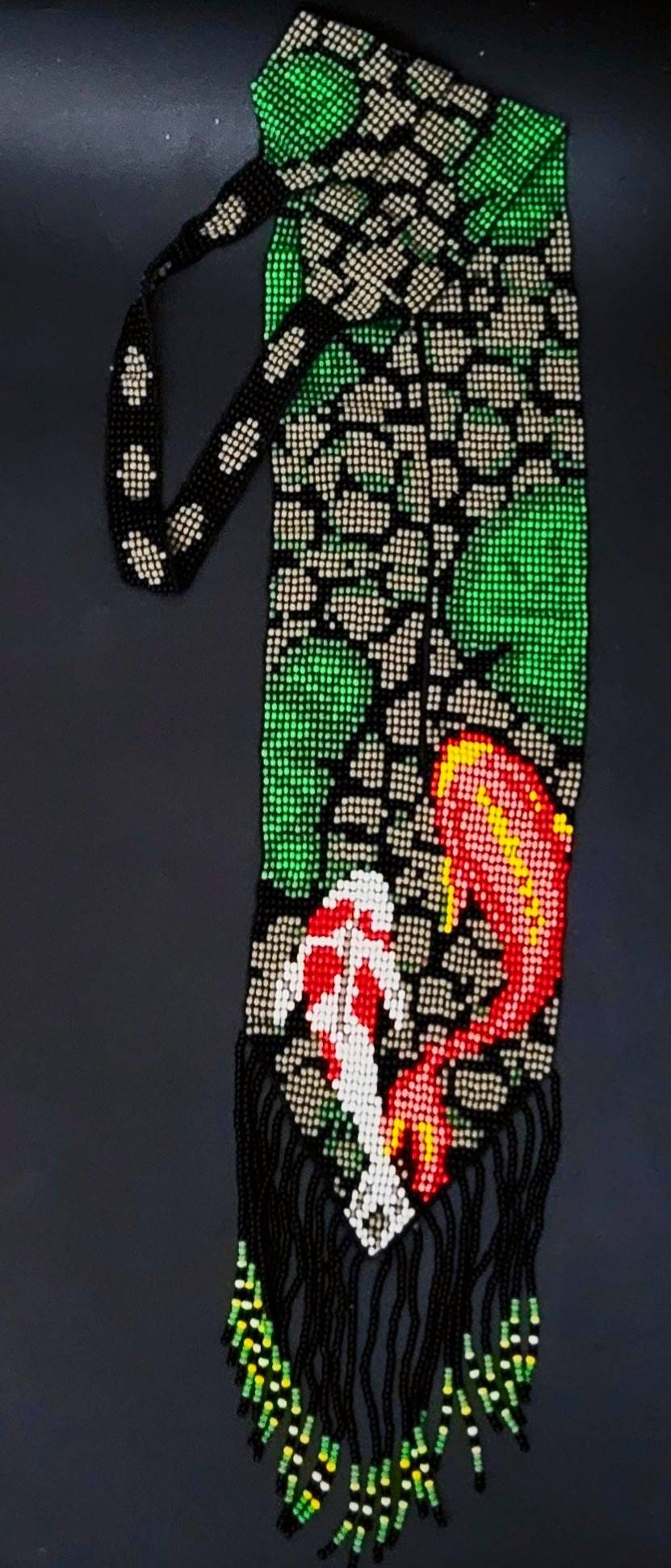 Handmade Koi Fish Beaded Long Necklace: Ocean Lover Jewelry