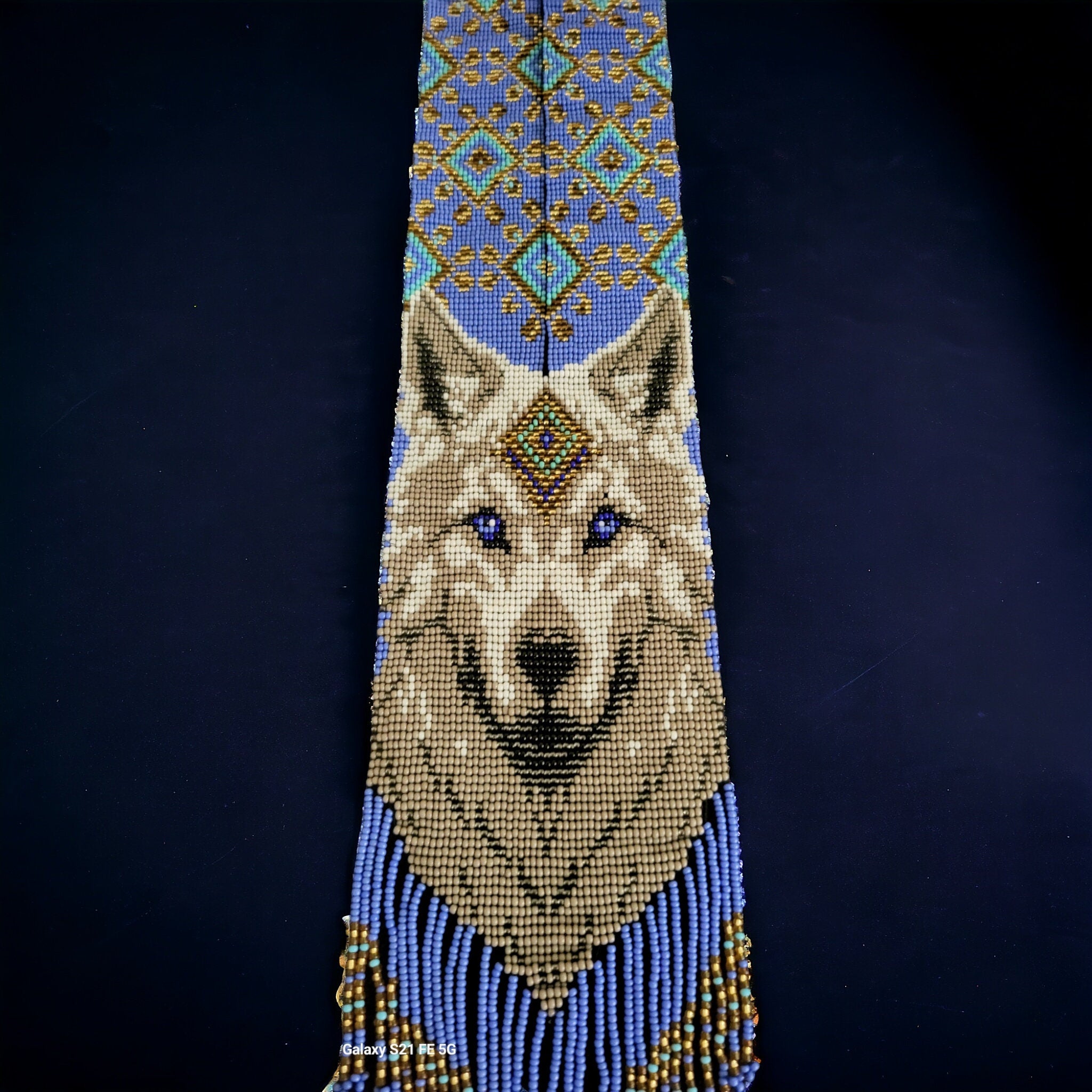 Handmade Beaded Wolf Necklace: Boho Animal Lover Jewelry