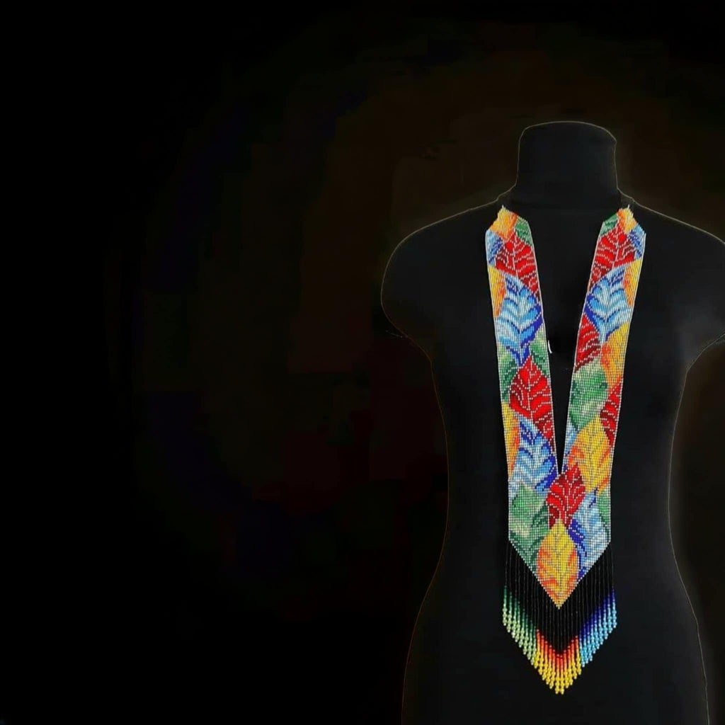 Handmade Seed Bead Necklace: Colorful Tribal Fashion