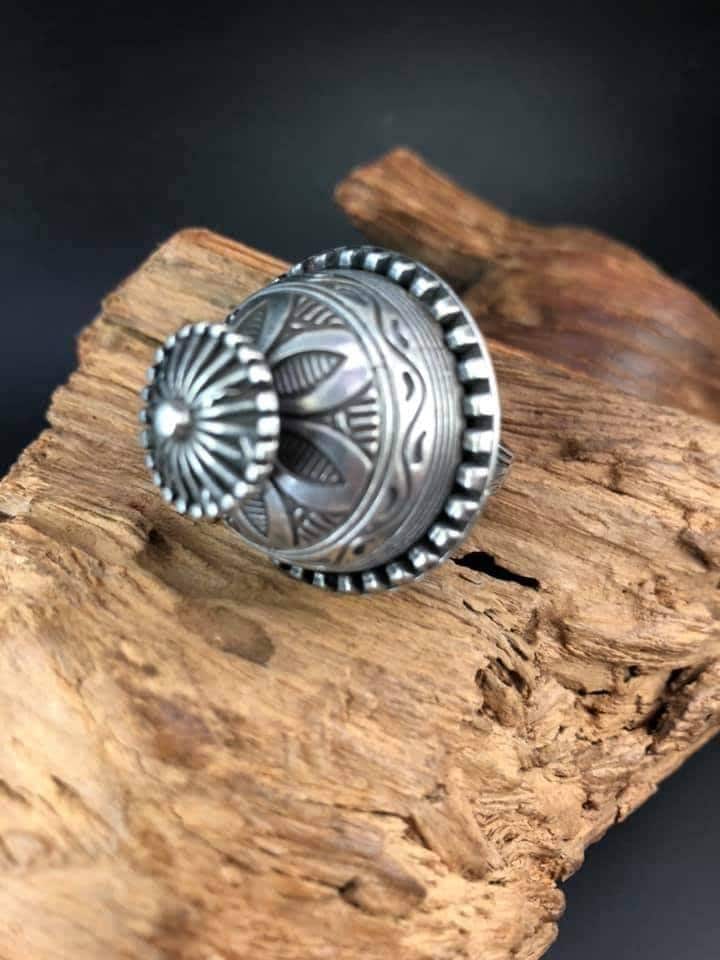 Oxidized Silver Lookalike Ring: Indian Bollywood Style, Adjustable