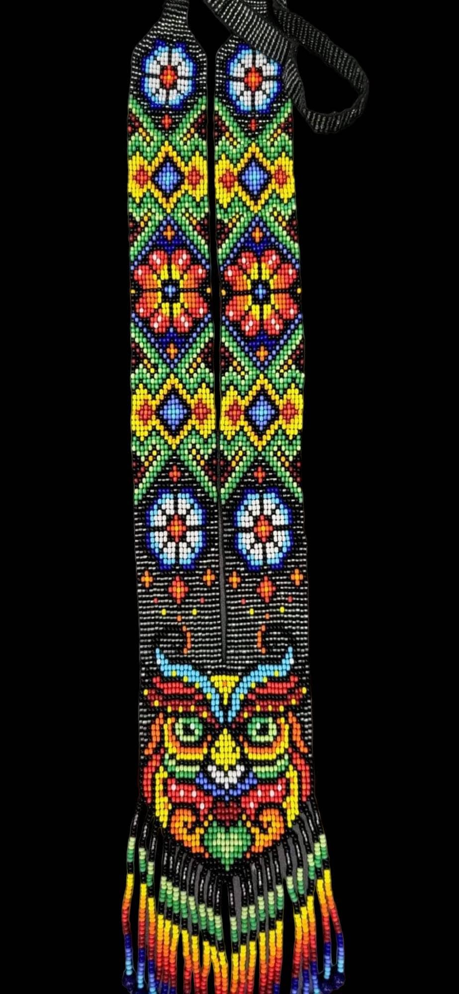 Handmade Beaded Owl Necklace: Rainbow Jewelry with Earrings