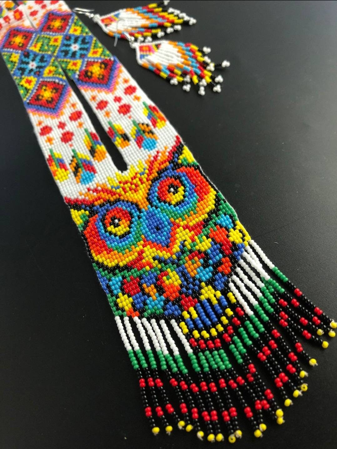 HANDMADE BEADED NECKLACE, Owl Necklace
