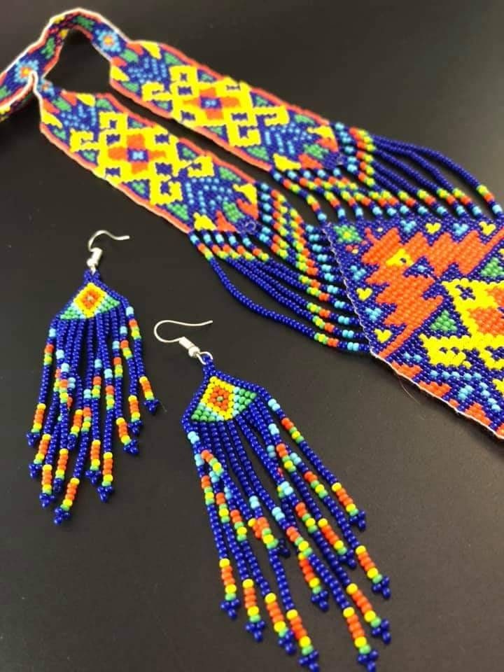 Ręcznie robiony NASZYJNIK Z KORALIKÓW, Letnia biżuteria, Naszyjnik Mandala, Naszyjnik Boho, Biżuteria ręcznie robiona
