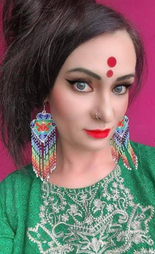 Handmade Rainbow Seed Bead Earrings: Boho Chic 925 Silver Hook