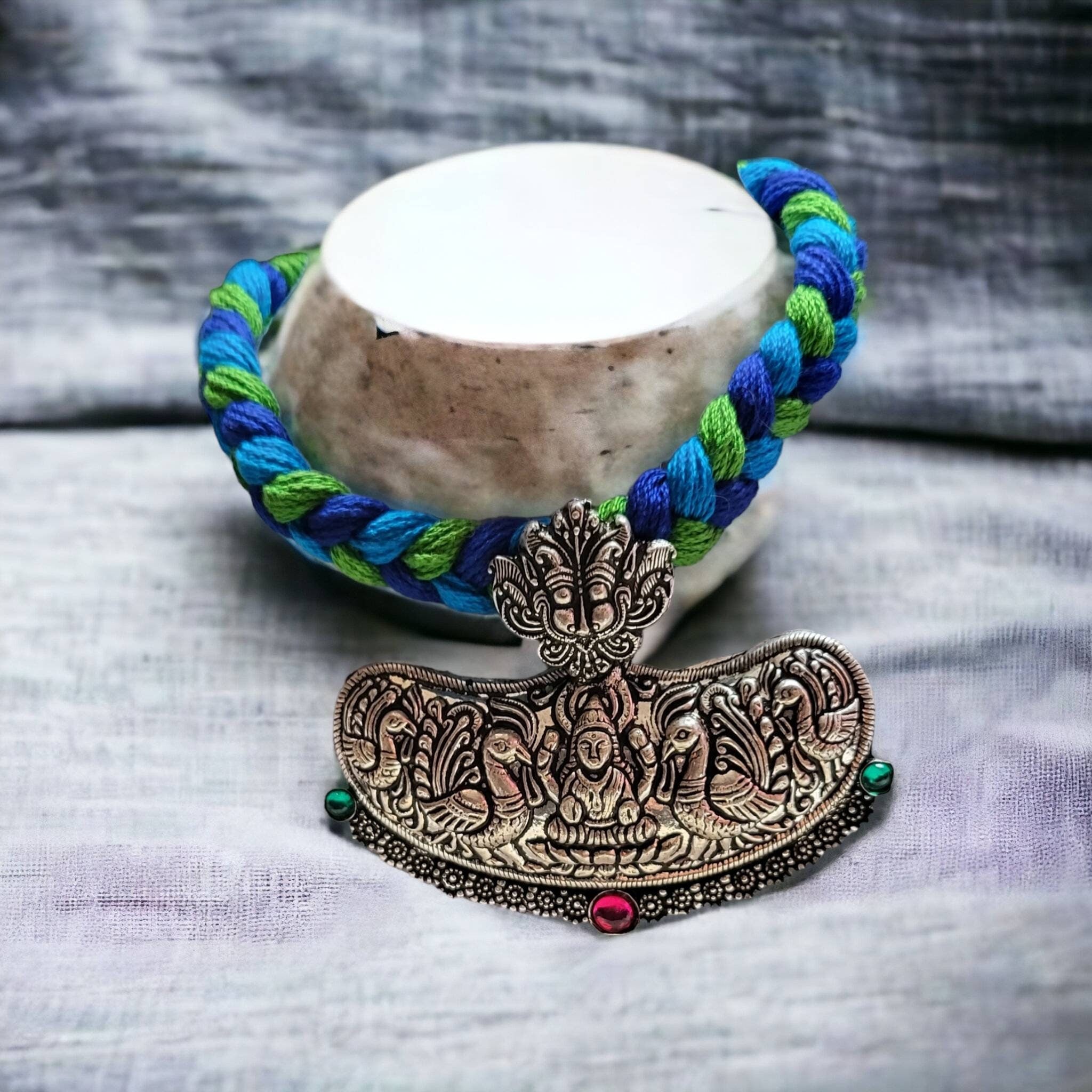 Goddess Lakshmi Choker: Hindu Pendant Necklace, Indian Jewelry