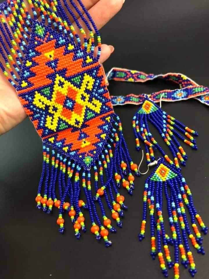 Ręcznie robiony NASZYJNIK Z KORALIKÓW, Letnia biżuteria, Naszyjnik Mandala, Naszyjnik Boho, Biżuteria ręcznie robiona