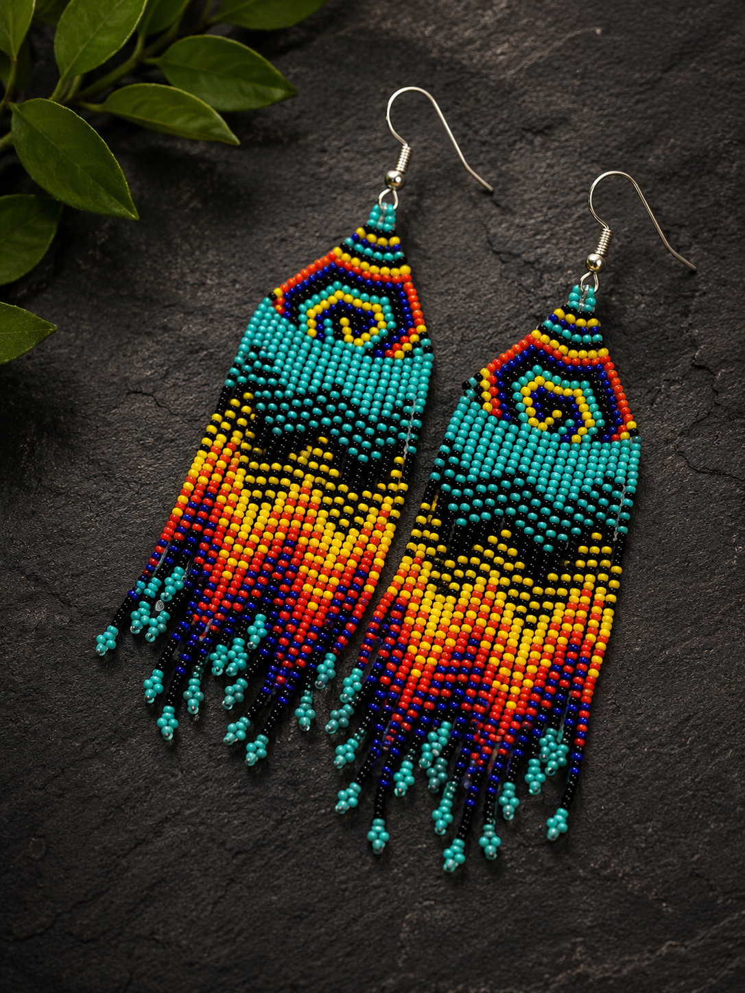 Handmade Beaded Fringe Threader Earrings