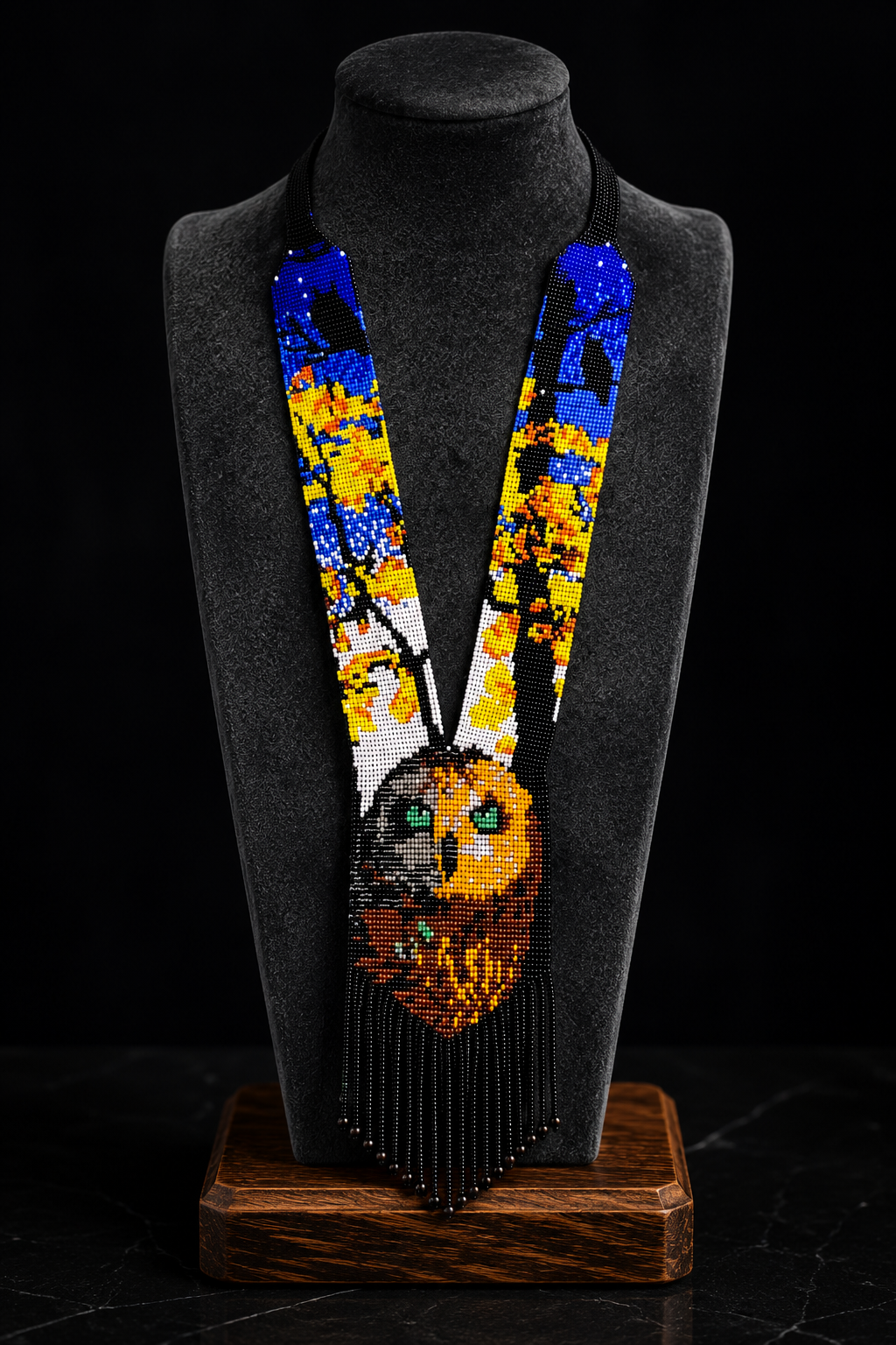 HANDMADE BEADED NECKLACE, Owl Necklace