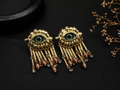 Evil Eye Statement Dangle Earrings | Gold Boho Protective Eye Earrings for Women