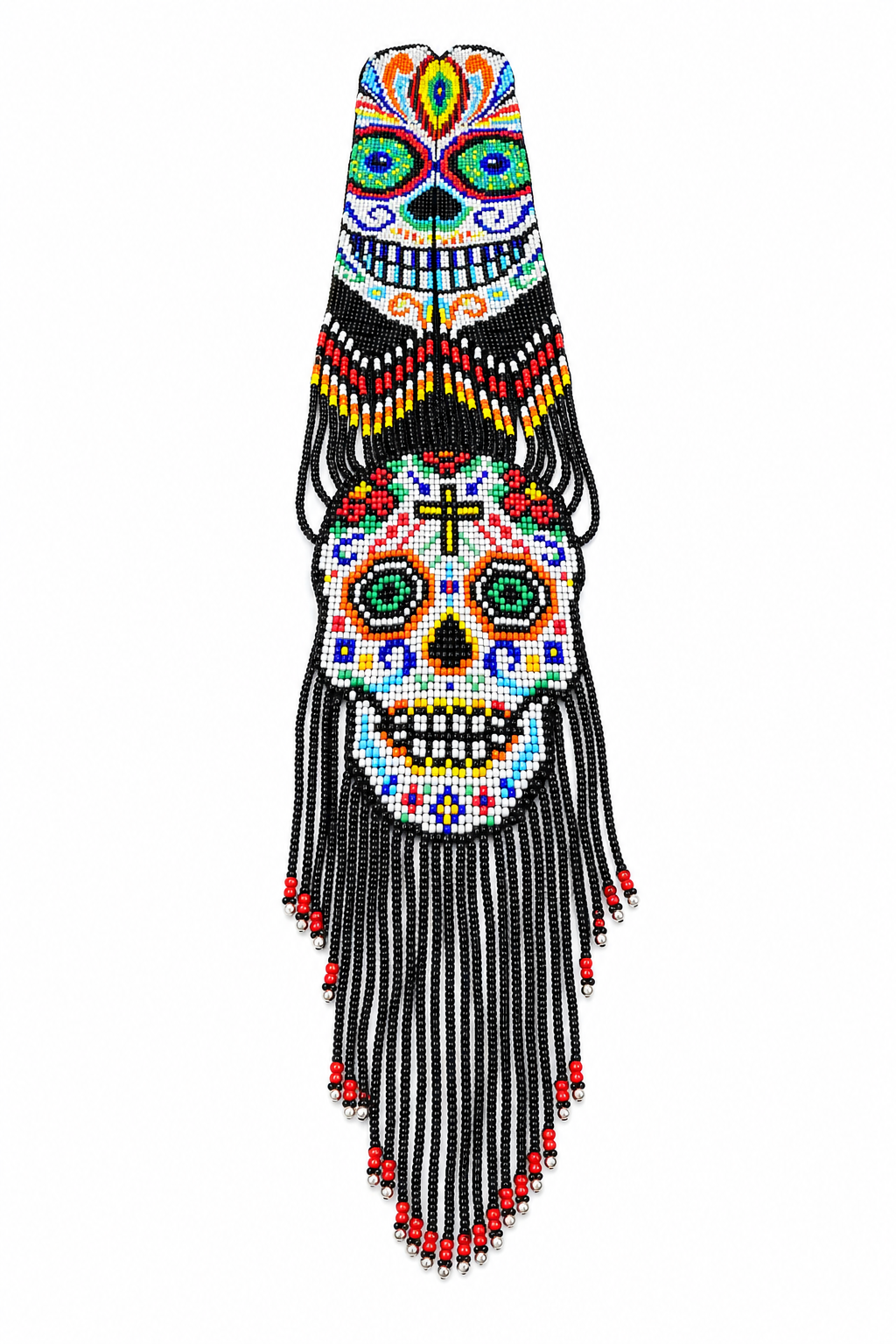 Handmade Sugar Skull Beaded Statement Necklace