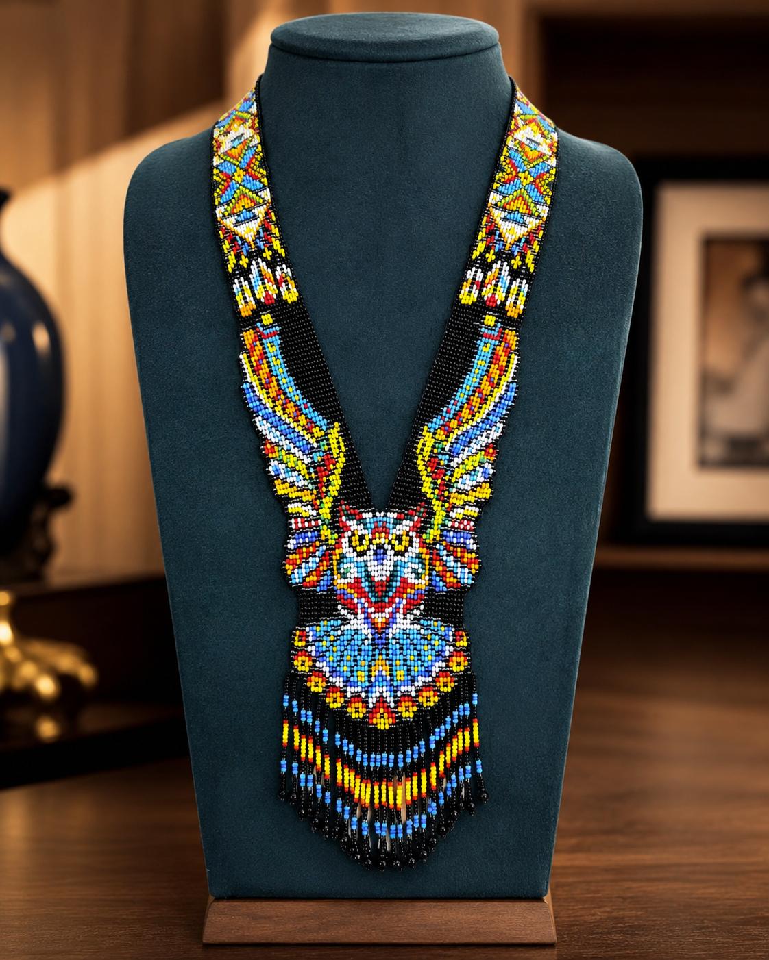 HANDMADE BEADED NECKLACE, Owl Necklace