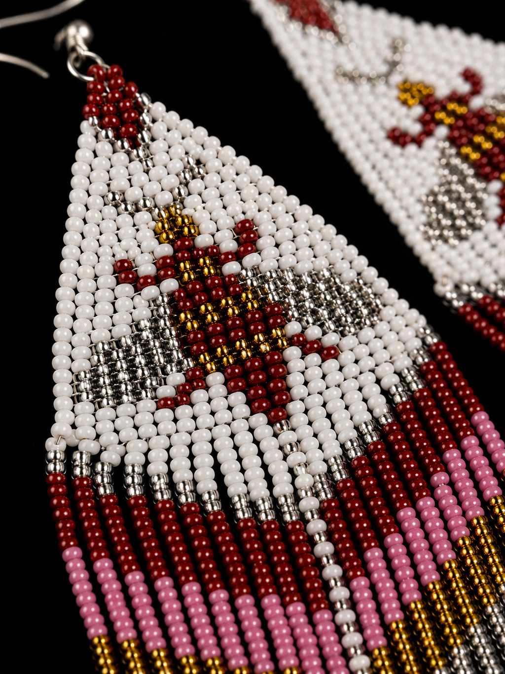 Handmade Seed Bead Bee Dangle Earrings: Statement Jewelry