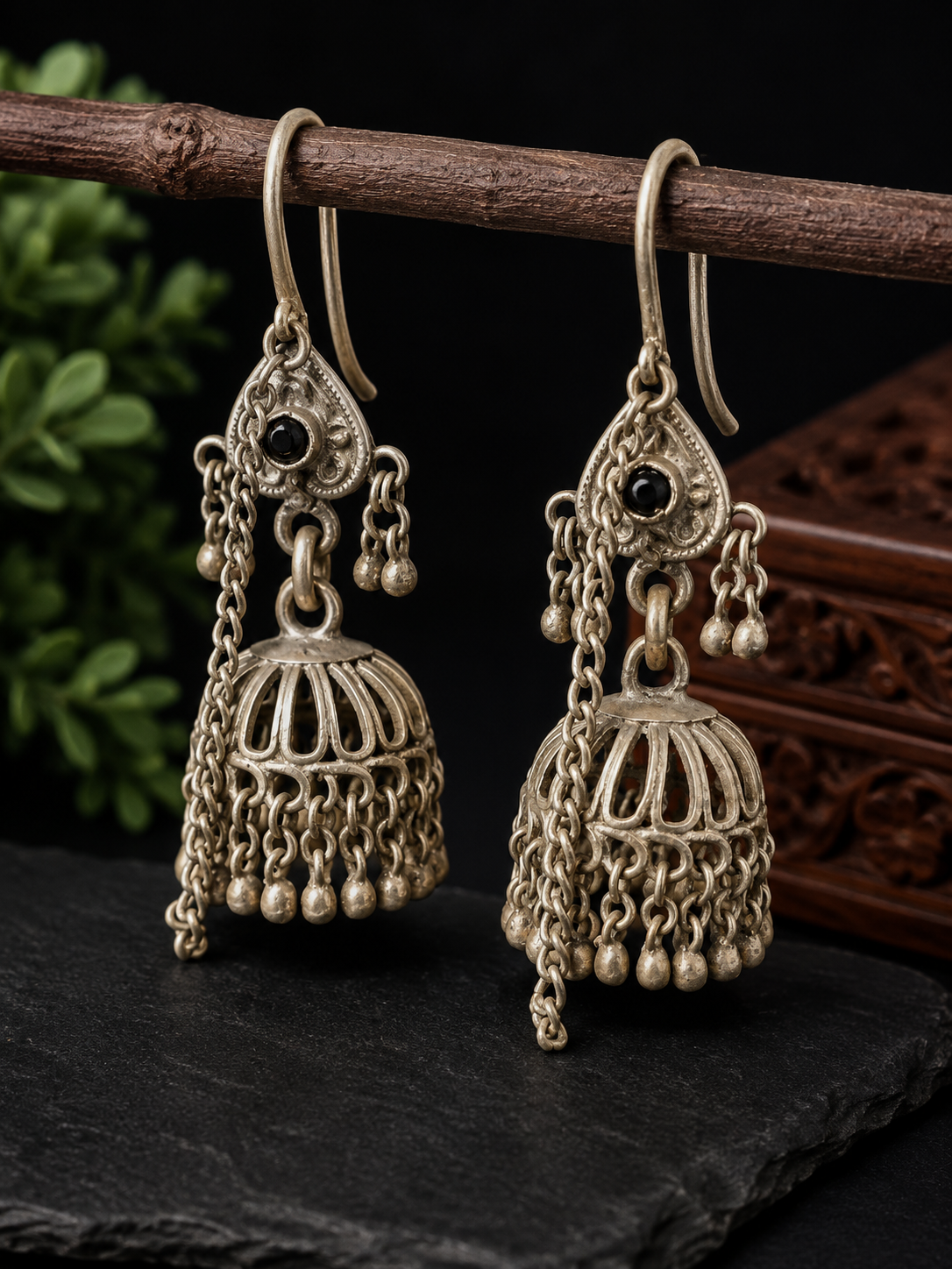 Vintage Afghani Jhumka Earrings: Banjara Tribal Style