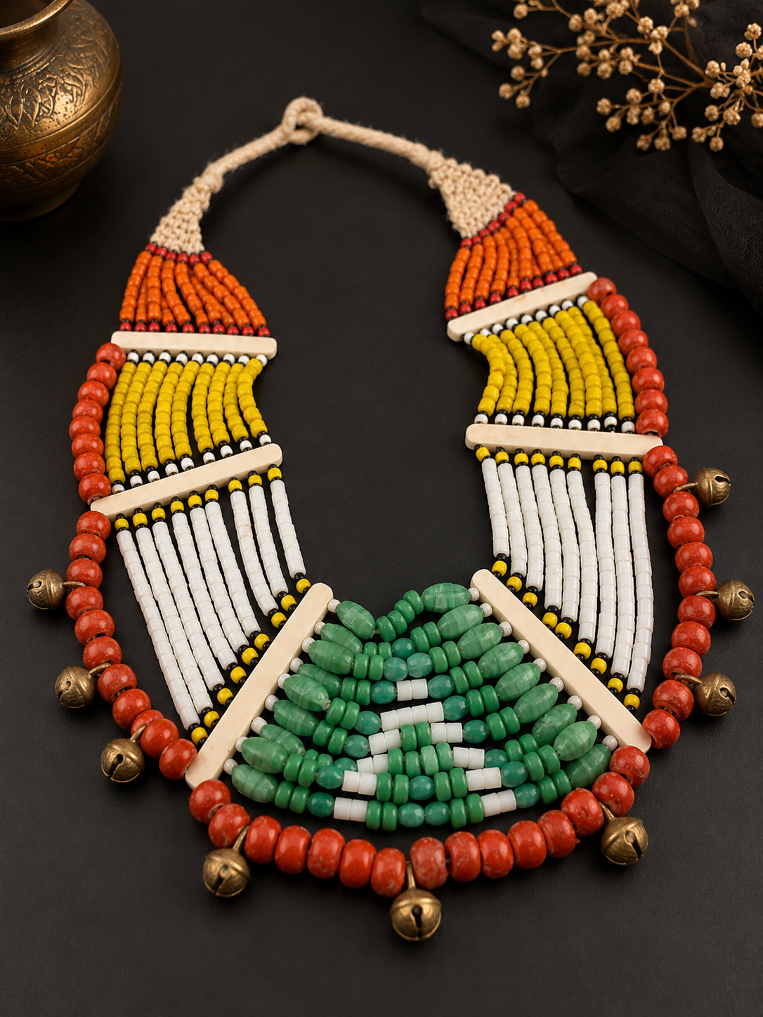 Tibetan Beaded Layered Necklace: Nepal Ethnic Boho Jewelry