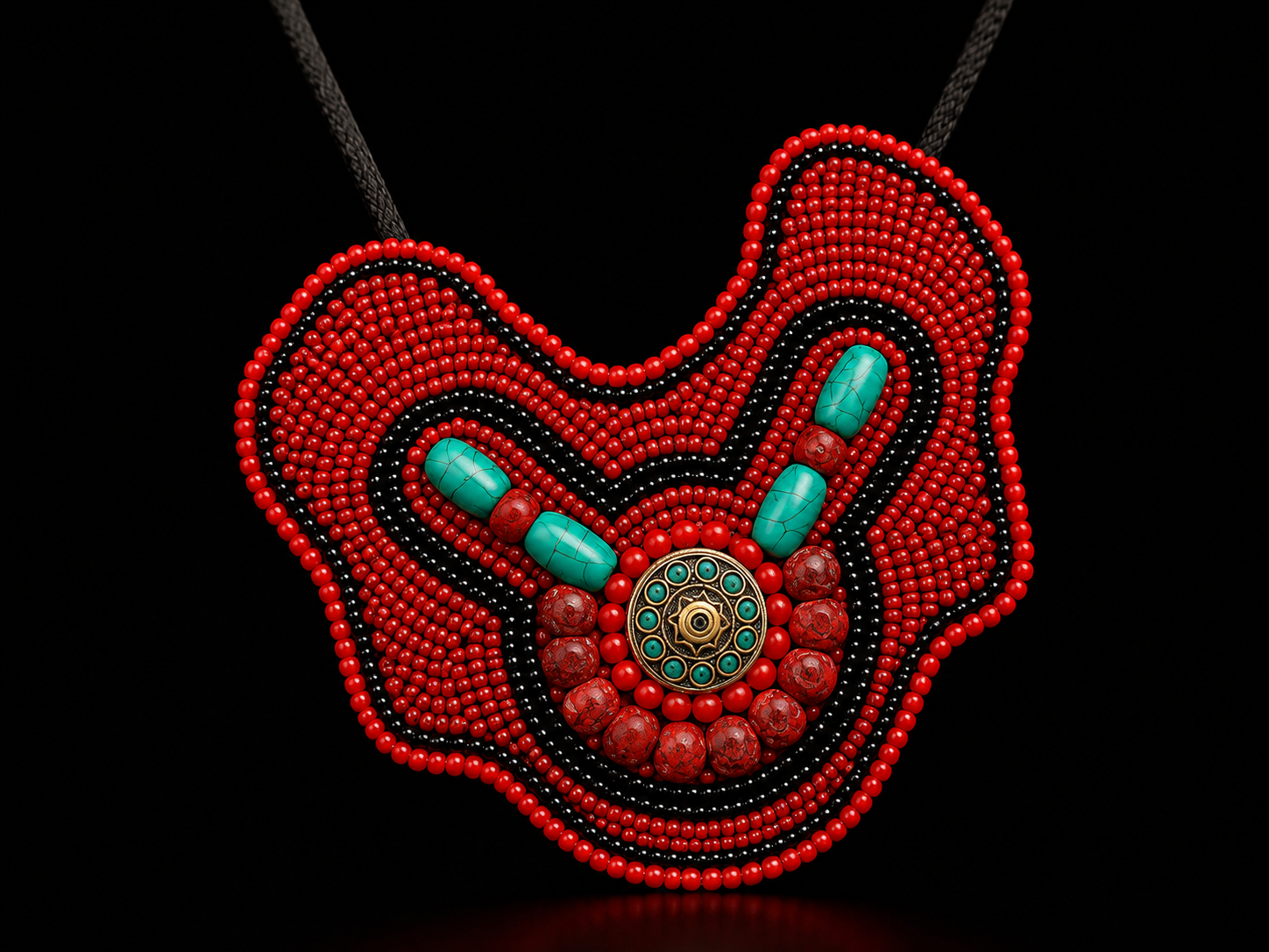Nepalese Tribal Layered Necklace: Tibetan Beaded Statement Jewelry