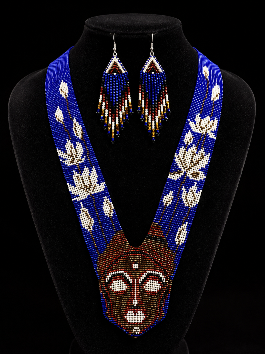 Cobalt Buddha Necklace: Eastern Spiritual Pendant