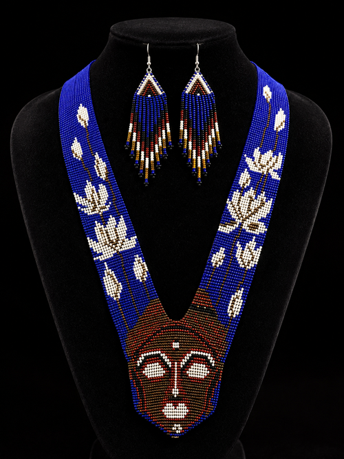 Cobalt Buddha Necklace: Eastern Spiritual Pendant