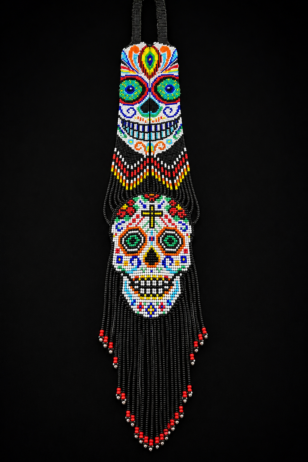 Handmade Sugar Skull Beaded Statement Necklace