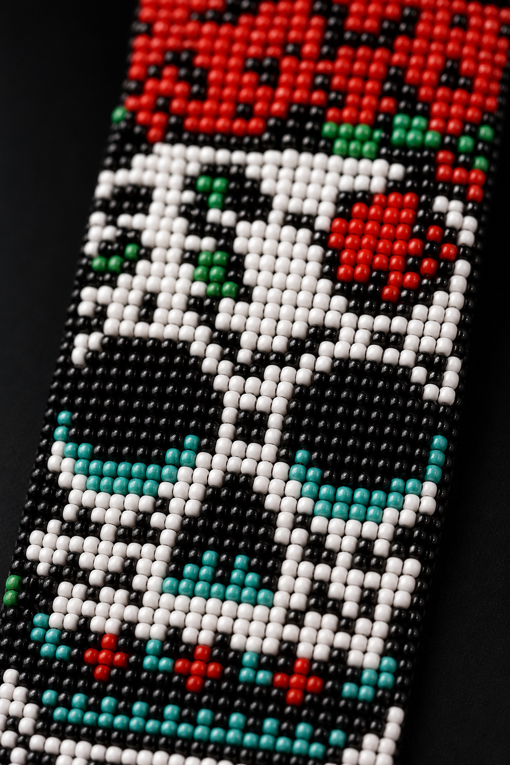 Handmade Sugar Skull Beaded Necklace & Earrings Set