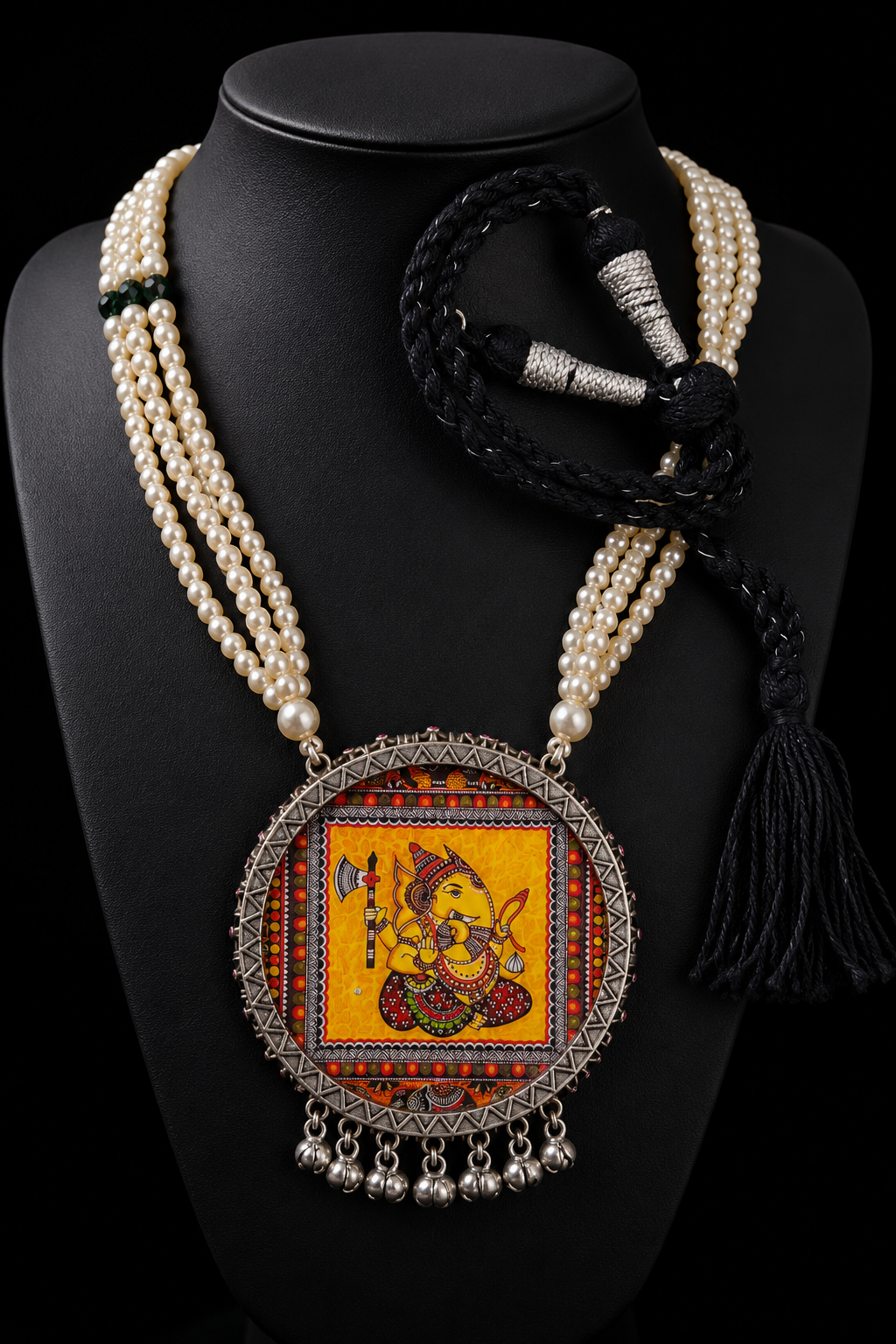 Ganesha Necklace: Hindu God Medallion, Good Luck Charm