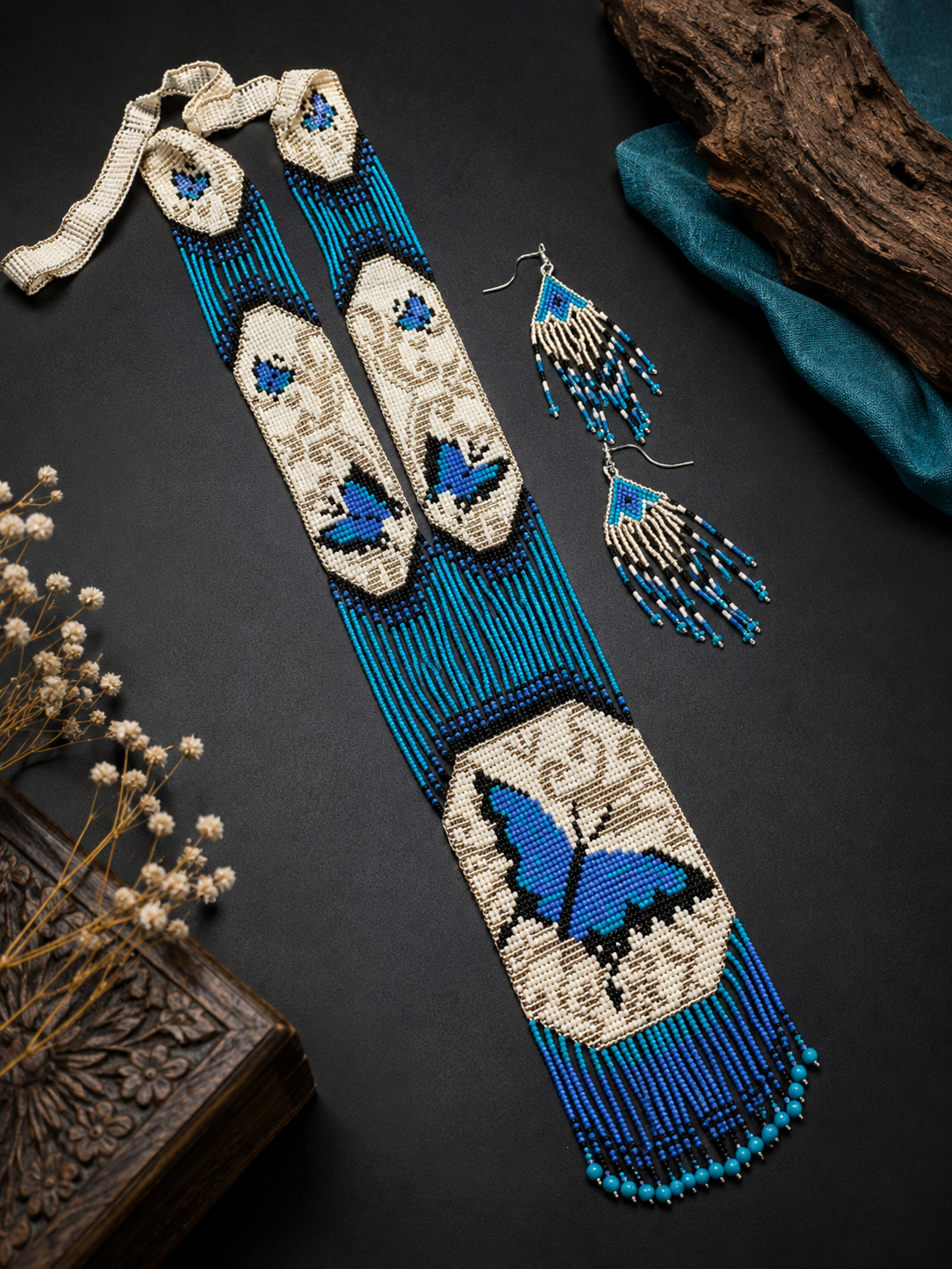 Handmade Beaded Butterfly Necklace: Boho Bird Lover Gift