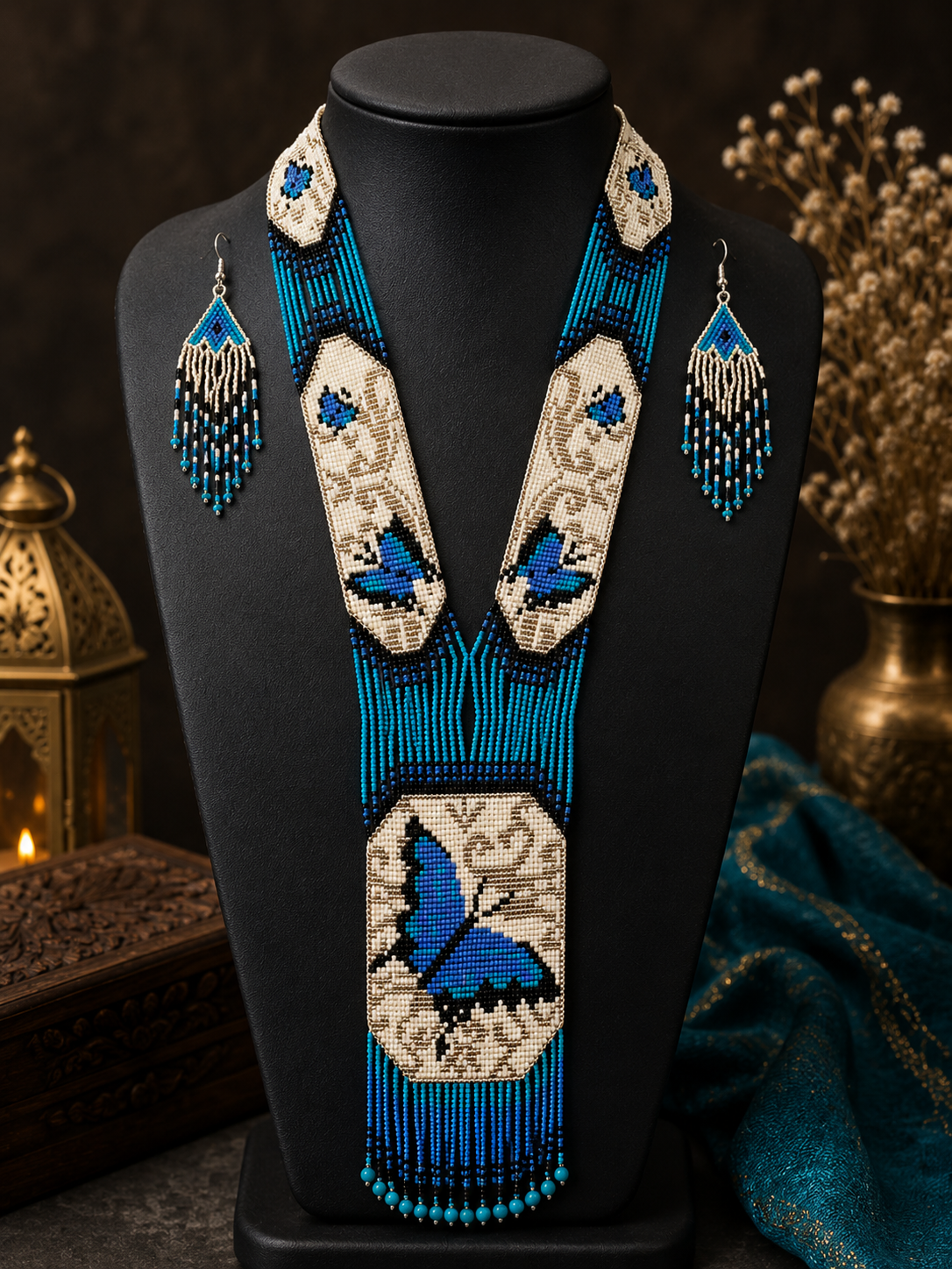 Handmade Beaded Butterfly Necklace: Boho Bird Lover Gift
