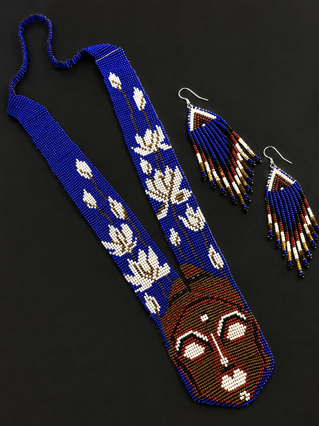 Cobalt Buddha Necklace: Eastern Spiritual Pendant