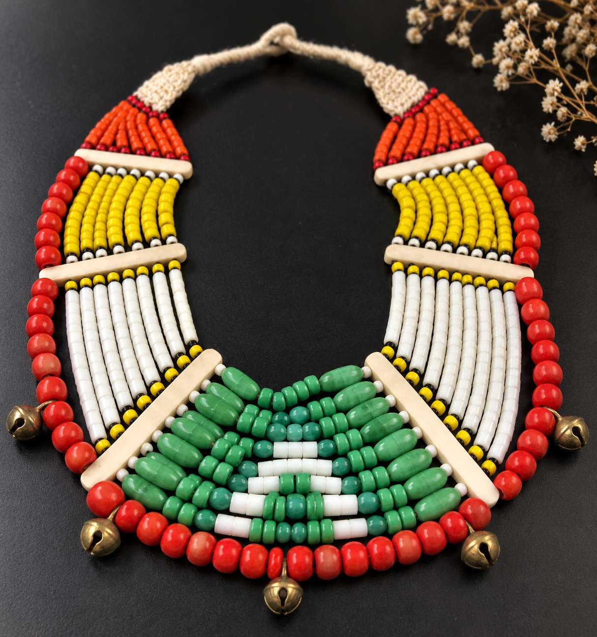 Tibetan Beaded Layered Necklace: Nepal Ethnic Boho Jewelry