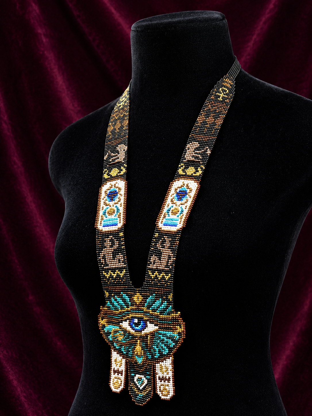 Handmade Evil Eye Beaded Statement Necklace