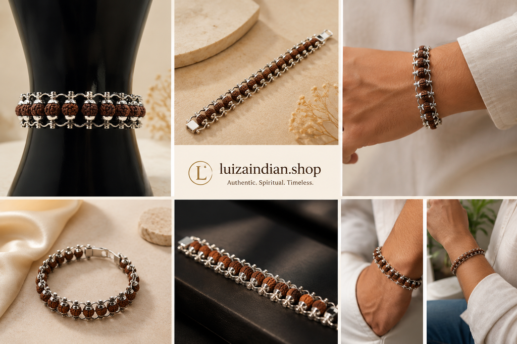 Authentic Rudraksha & 925 Silver Bracelet | Spiritual Protection Jewelry for Men & Women