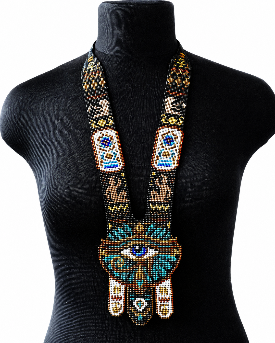 Handmade Evil Eye Beaded Statement Necklace