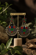 Artisan Bohemian Statement Earrings – Oxidized Multi-Color Ethnic Dangles
