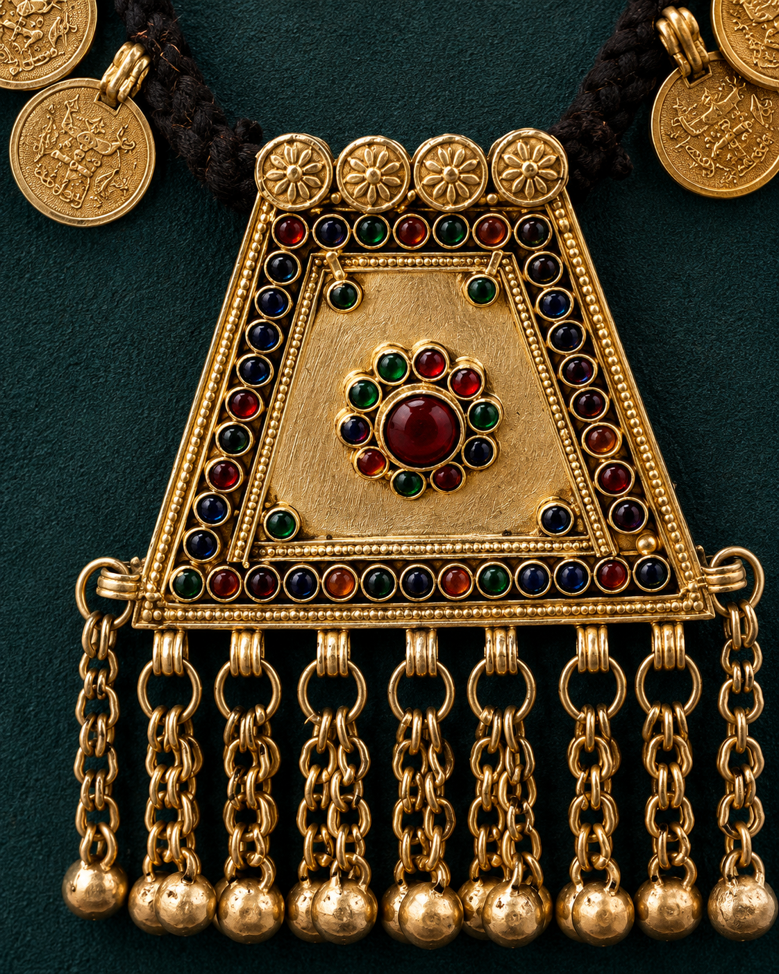 Afghan Tribal Coin Necklace: Vintage Boho Pendant